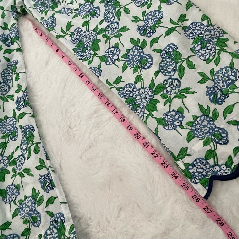 Heidi Carey Blue & White Hydrangea Cotton Poplin Scalloped Pajamas - Picture 9 of 16